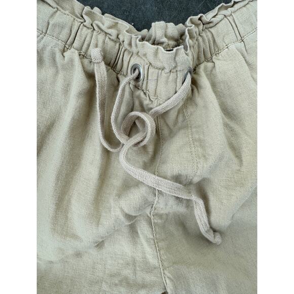Anthropologie Social Standard Linen Blend Drawstring Pants EUC S Flax Color - Picture 3 of 9